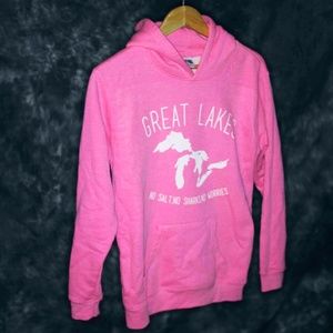 Kids XL Pink Great Lakes Sweatshirt Michigan